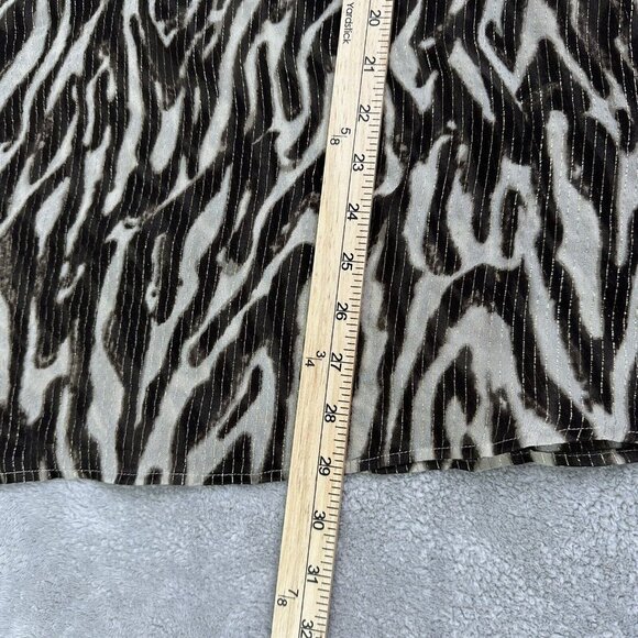 Chico's Women's Animal Print Silk Blend Beaded Sheer Tunic Size 1 Medium Brown - Picture 8 of 10